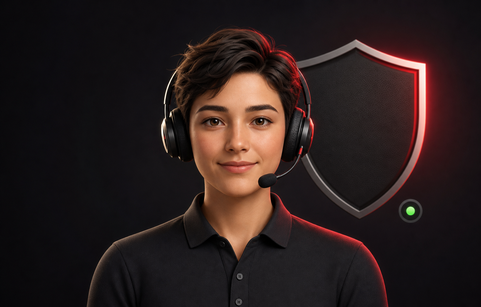 Avatar profesional de soporte técnico con auriculares